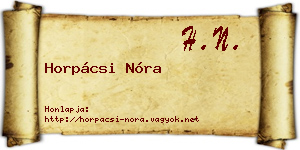 Horpácsi Nóra névjegykártya
