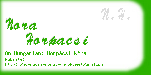 nora horpacsi business card