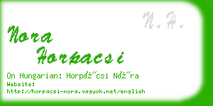 nora horpacsi business card
